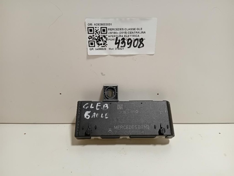 Centralina Apertura Elettrica Portello POST A2929003001 Mercedes Classe GLE W166 2015