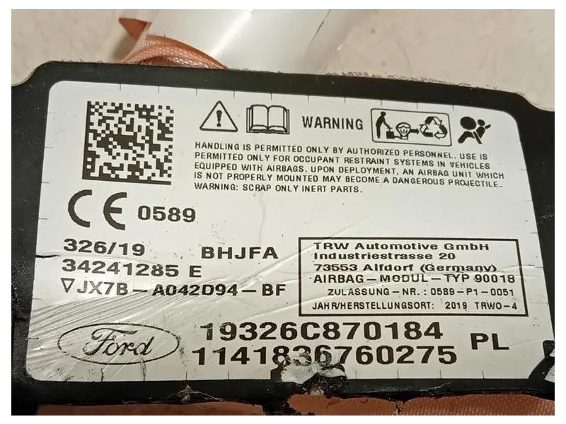 Air-bag A Tendina SX 34291508 Ford Focus V 2018