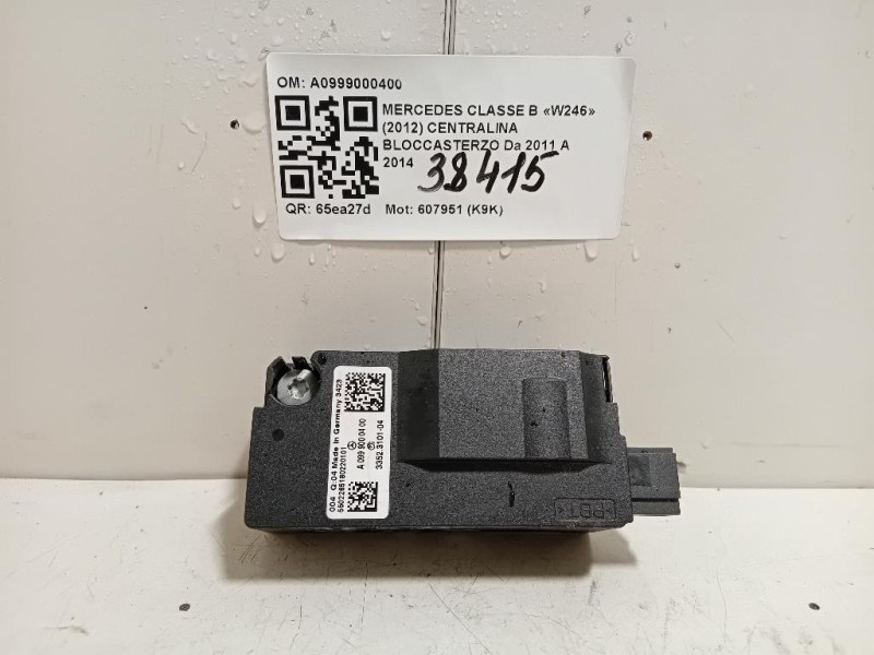 Centralina Bloccasterzo A0999000400 Mercedes Classe B W246 2012