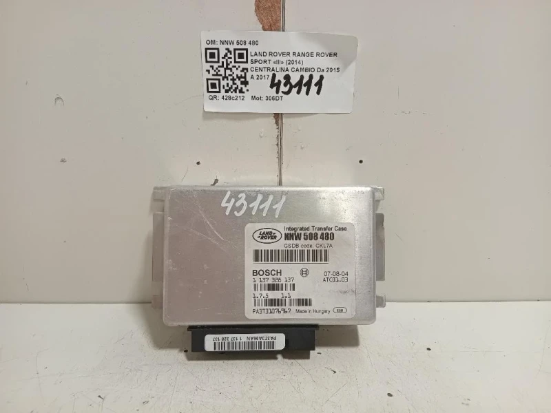 Centralina Cambio NNW 508 480 Land Rover Range Rover Sport III 2014