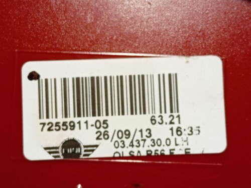 Fanale POST SX 7255911-05 Mini MINI ONE R56 2007