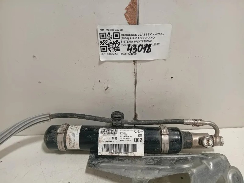 Air-bag Cofano Sistema Protezione Pedoni ANT 2058604700 Mercedes Classe C W205 2014