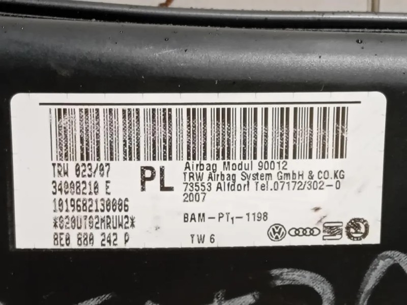 Air-bag Cuscino Sedile ANT DX 8E0 880 242 P Audi A4 8ED Avant 2005