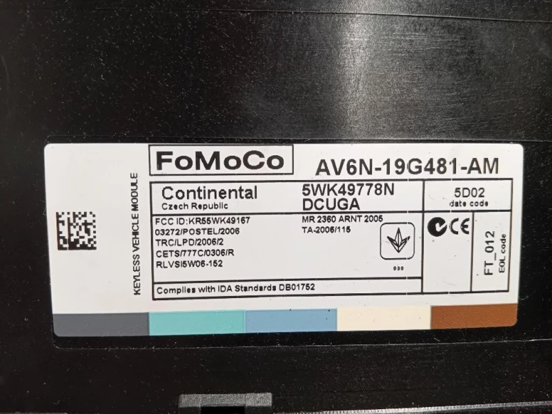 Centralina Chiusura Centralizzata AV6N-19G481-AM Ford KUGA II 2013