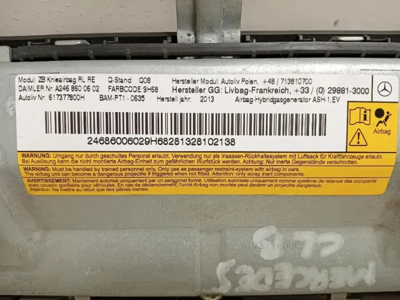 Air-bag Ginocchia DX AIR-BAG GINOCCHIA DX Mercedes Classe B W246 2012