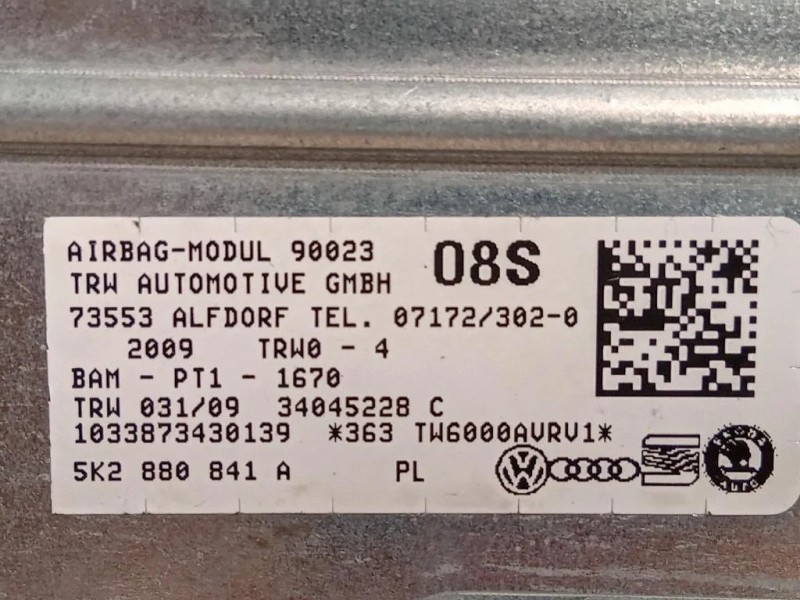 Air-bag Ginocchia DX 5K2880841A 34034011 Volkswagen GOLF VI 2009