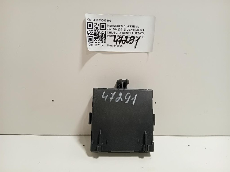 Centralina Chiusura Centralizzata Porta POST SX A1669007809 Mercedes Classe ML W166 2012