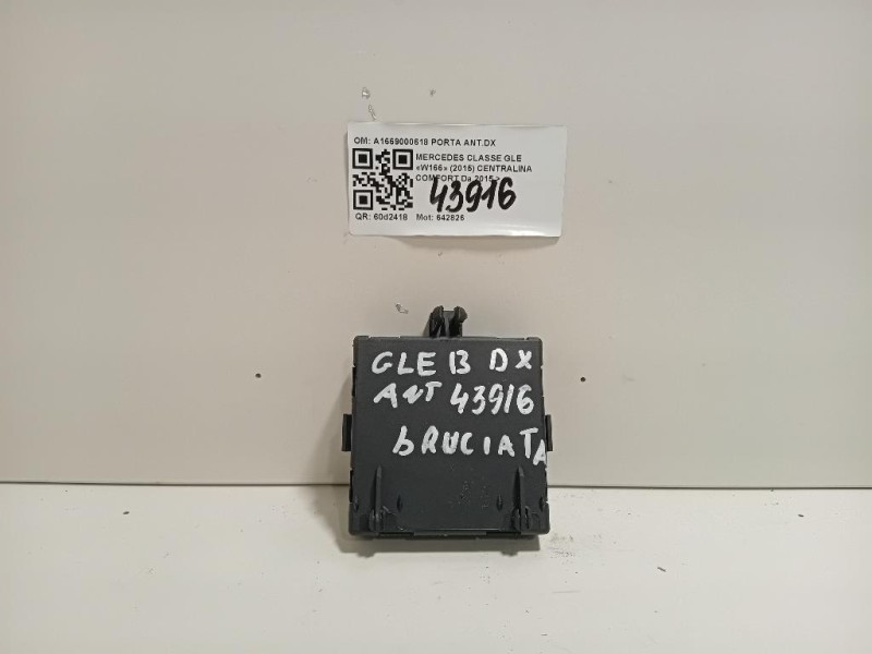 Centralina Chiusura Porta Scorrevole DX A1669000618 PORTA ANTDX Mercedes Classe GLE W166 2015