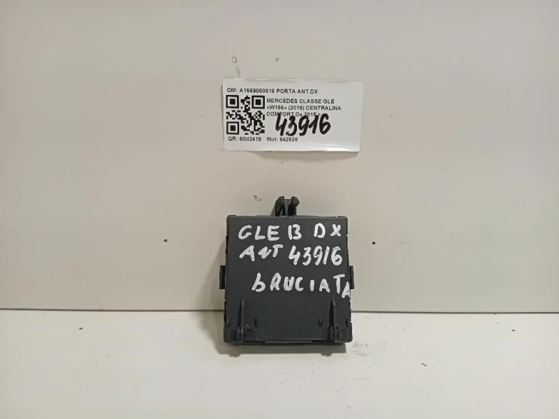 Centralina Chiusura Porta Scorrevole DX A1669000618 PORTA ANTDX Mercedes Classe GLE W166 2015