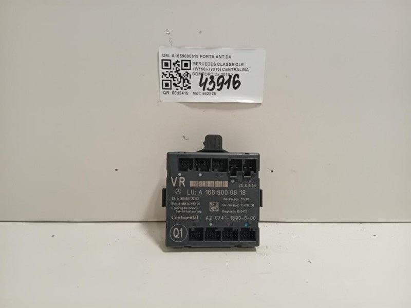 Centralina Chiusura Porta Scorrevole DX A1669000618 PORTA ANTDX Mercedes Classe GLE W166 2015
