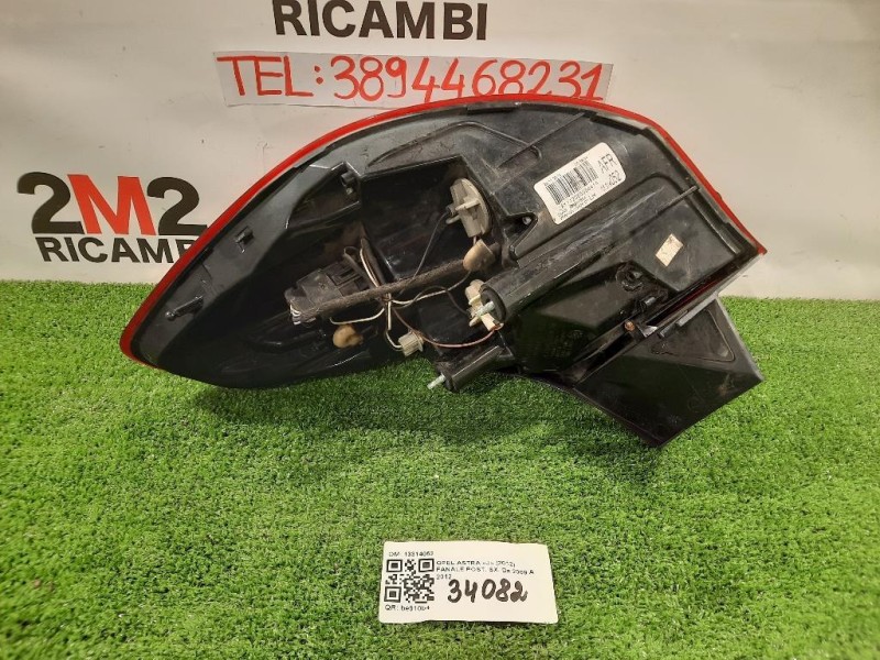 Fanale POST SX 13314052 Opel Astra J 2012