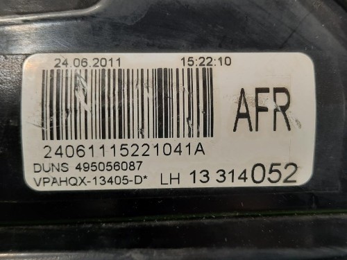 Fanale POST SX 13314052 Opel Astra J 2012