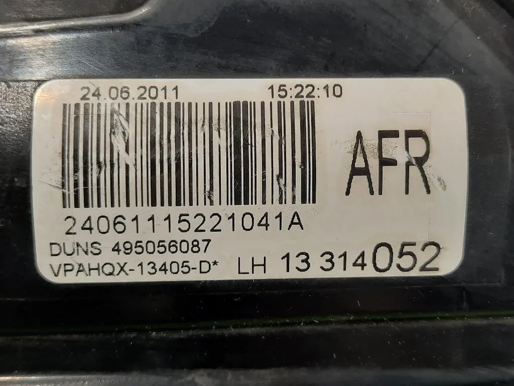 Fanale POST SX 13314052 Opel Astra J 2012