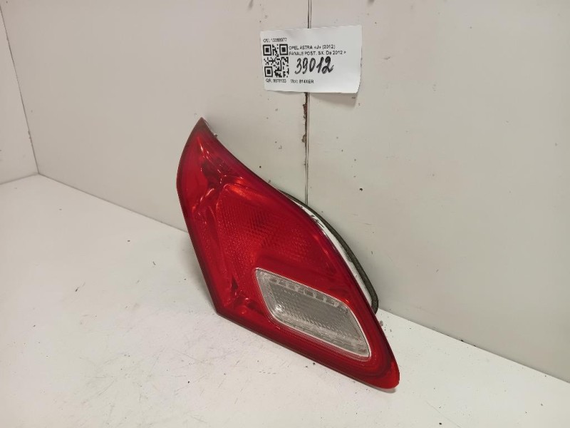 Fanale POST SX 13358077 Opel Astra J 2012