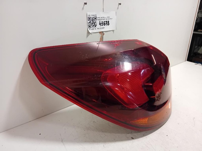 Fanale POST SX 13306459 Opel Astra J 2012