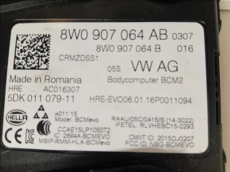 Centralina Comfort 8W0 907 064 AB Audi A4 8K2 2012