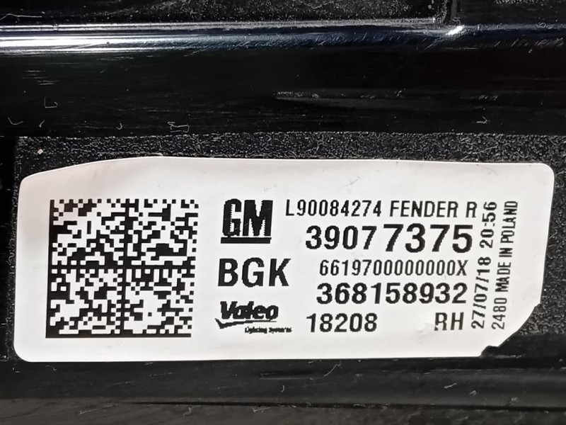 Fanale POST SX 39077375 Opel Astra K 2016