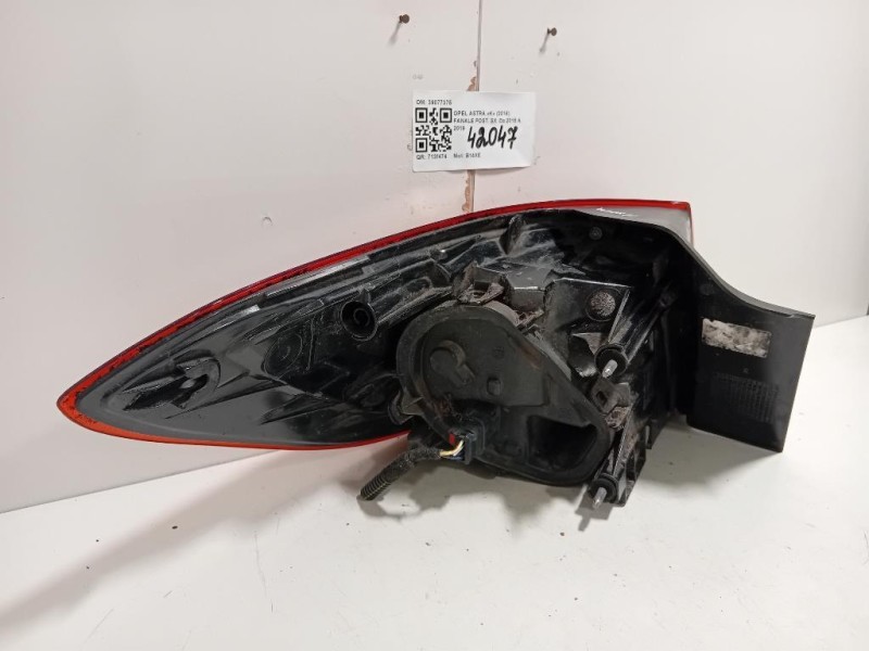Fanale POST SX 39077375 Opel Astra K 2016
