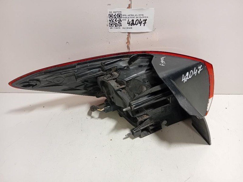 Fanale POST SX 39077375 Opel Astra K 2016