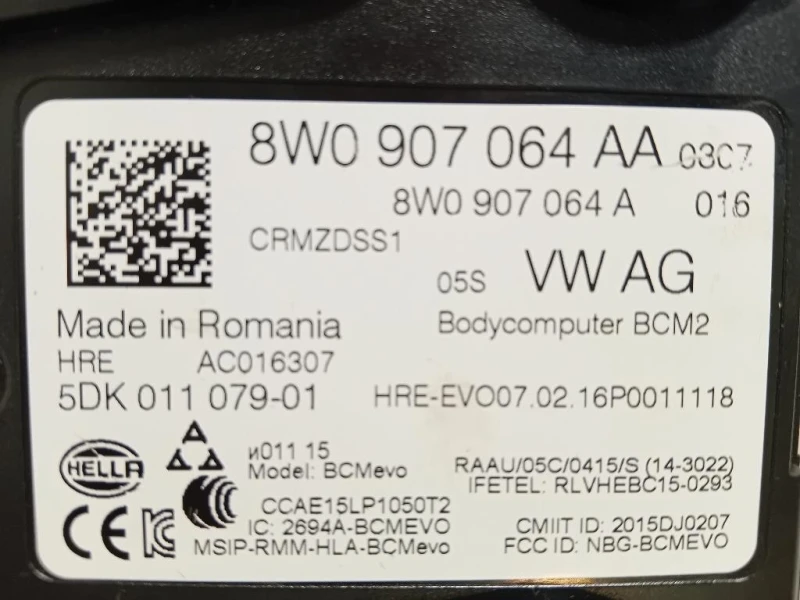 Centralina Comfort 8W0 907 064 AA Audi A4 8W5 Avant 2015