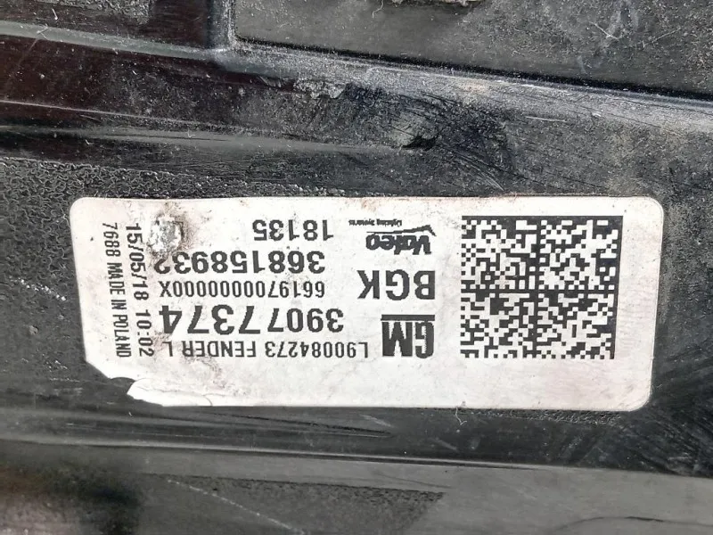 Fanale POST SX 39077374 Opel Astra K 2016