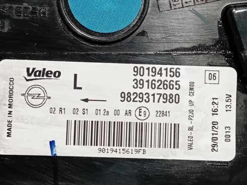 Fanale POST SX 9829317980 Opel Corsa F 2019