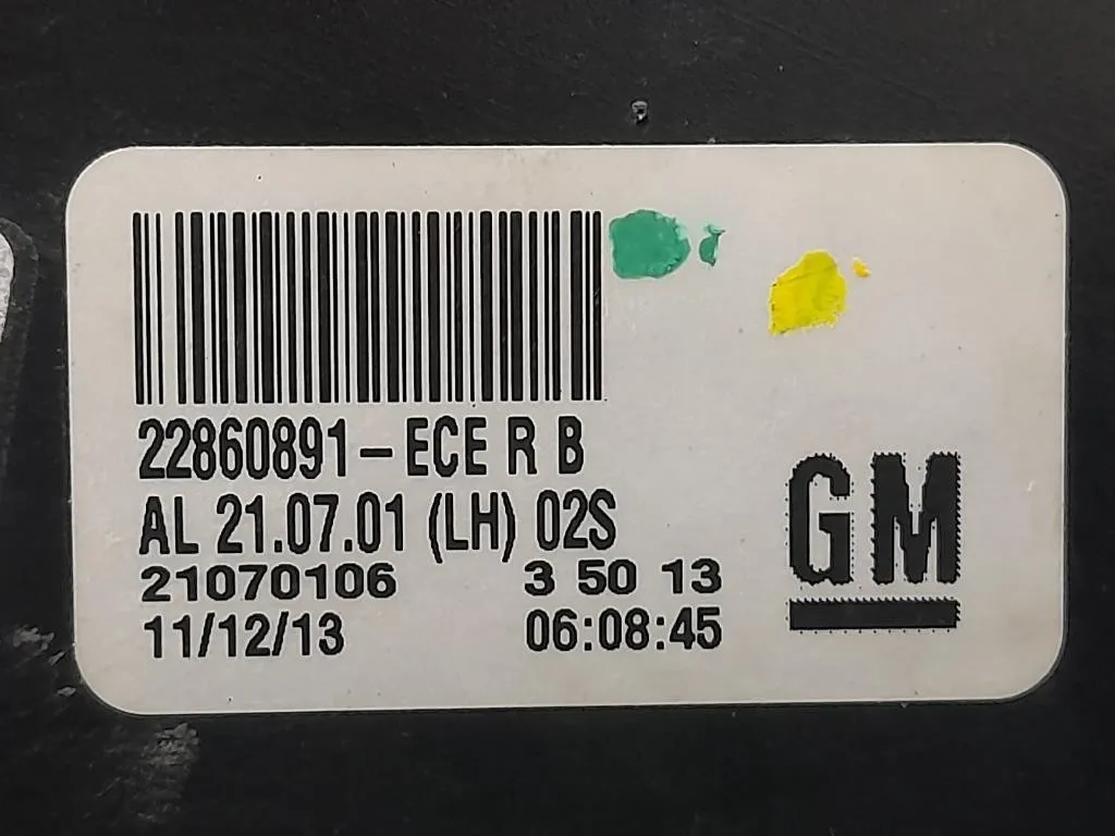 Fanale POST SX 22860891 Opel Insignia A 2009