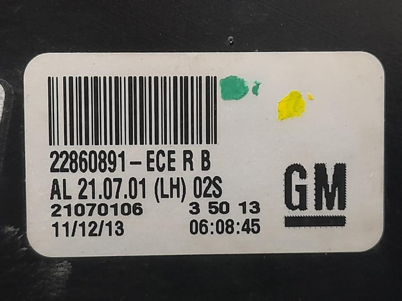 Fanale POST SX 22860891 Opel Insignia A 2009