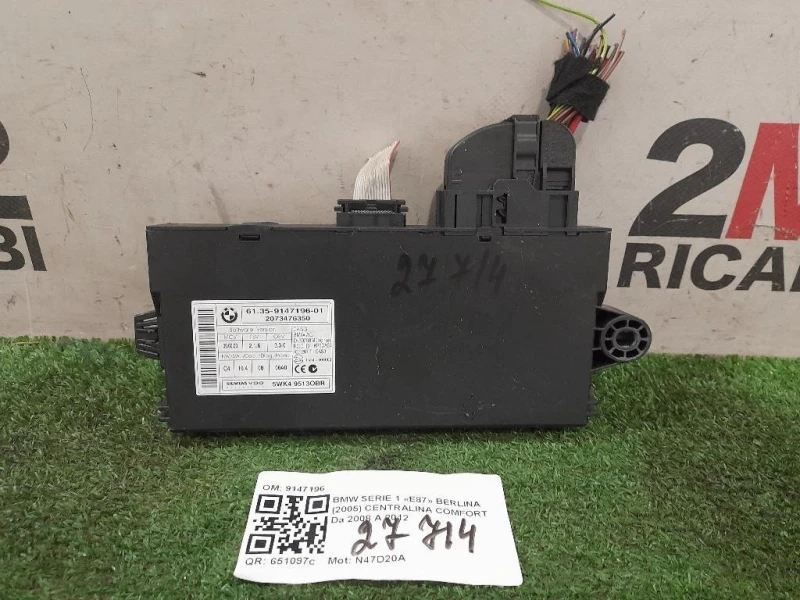 Centralina Comfort 9147196 Bmw Serie 1 E87 Berlina 2005