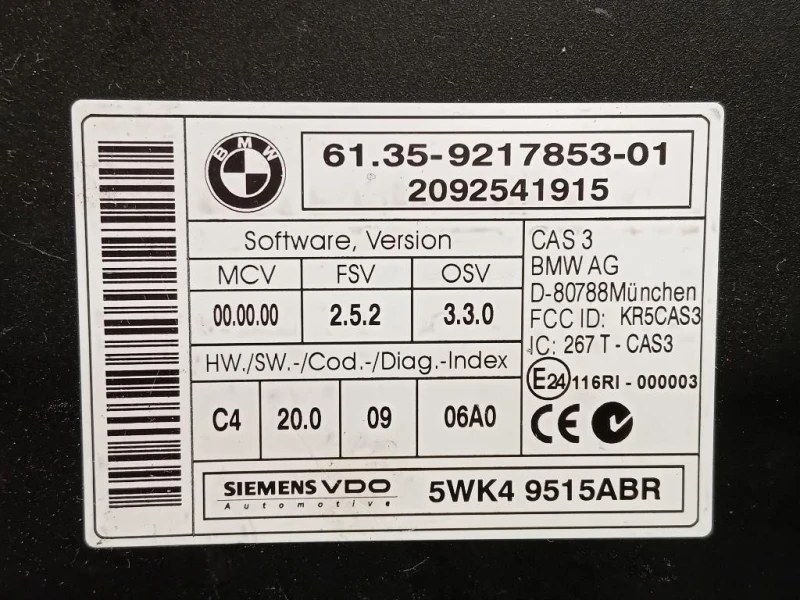 Centralina Comfort 6135-9217853-01 Bmw Serie 1 E87 Berlina 2005