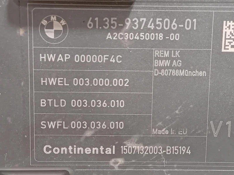 Centralina Comfort 9374506-02 Bmw Serie 1 F20 Berlina 2012