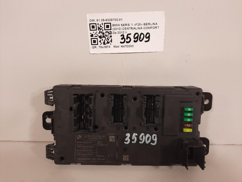 Centralina Comfort 6135-9329702-01 Bmw Serie 1 F20 Berlina 2012