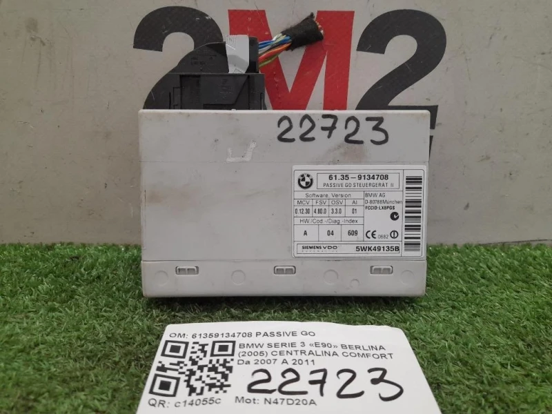 Centralina Comfort 61359134708 PASSIVE GO Bmw Serie 3 E90 Berlina 2005