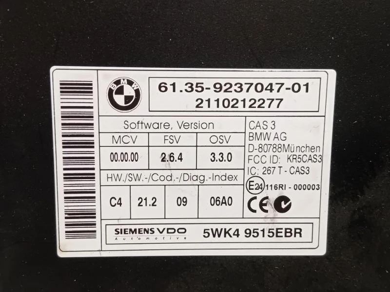 Centralina Comfort 6135923704701 Bmw Serie 3 E92 Coupe 2007