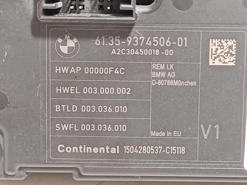 Centralina Comfort 6135937450601 Bmw Serie 3 F30 Berlina 2012