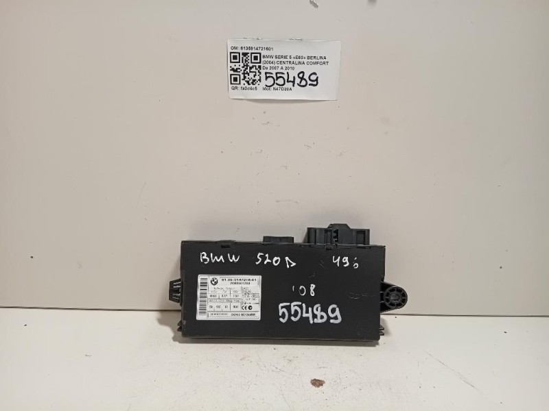 Centralina Comfort 6135914721601 Bmw Serie 5 E60 Berlina 2004