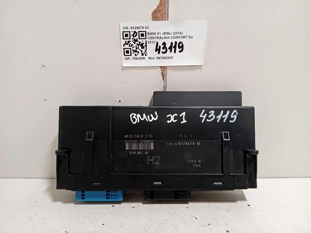 Centralina Comfort 9229878-02 Bmw X1 E84 2010