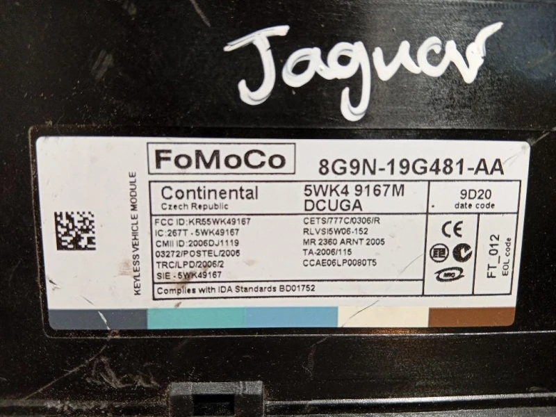 Centralina Comfort 8G9N-19G481-AA Jaguar XF I 2008