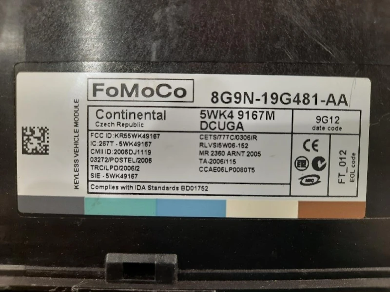 Centralina Comfort 8G9N-19G481-AA Jaguar XF I 2008