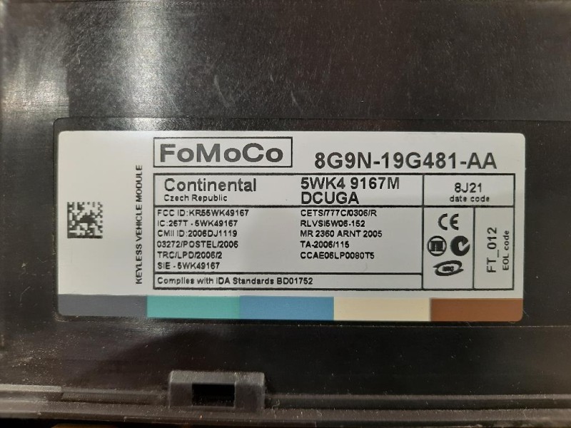 Centralina Comfort 8G9N-19G481-AA Jaguar XF I 2008