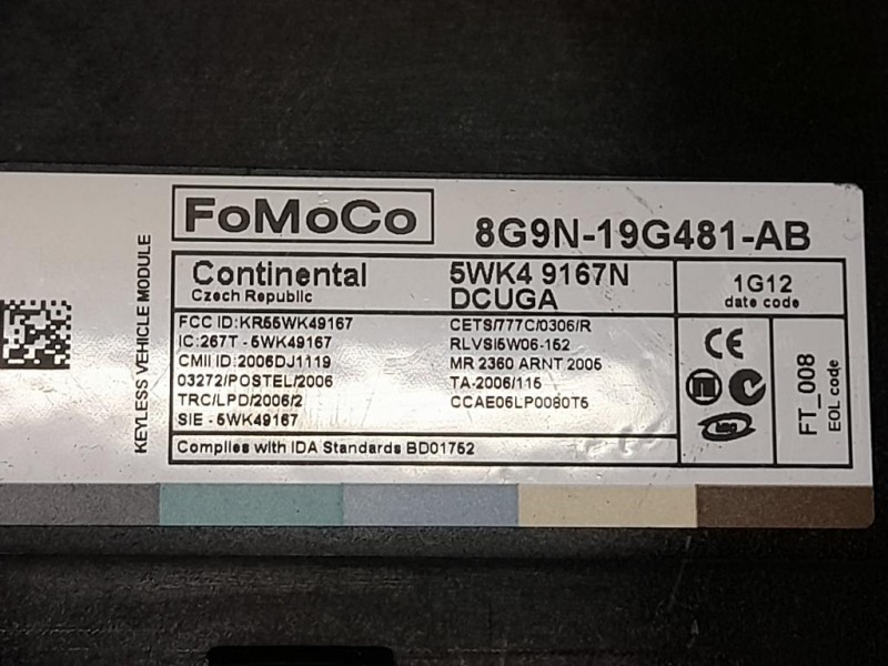 Centralina Comfort 8G9N19G481AB Jaguar XF I 2008