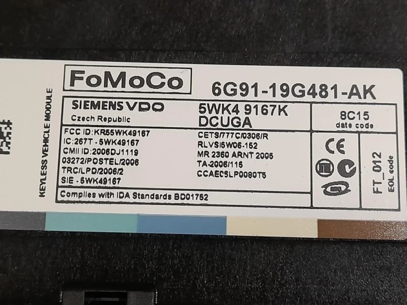 Centralina Comfort 6G91-19G481-AK Jaguar XF I 2008