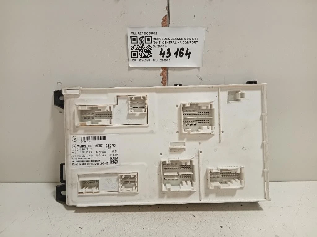 Centralina Comfort A2469005612 Mercedes Classe A W176 2015