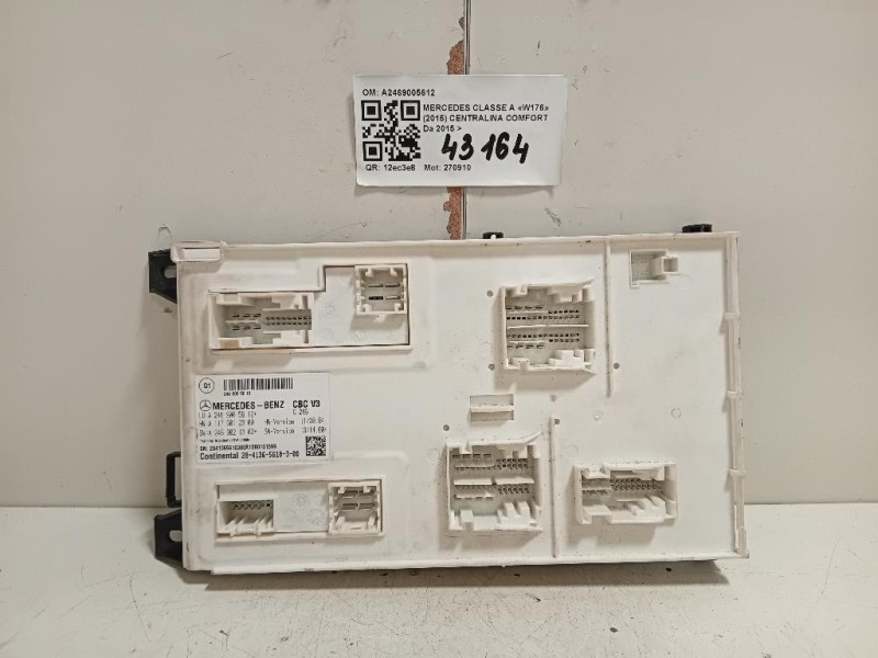 Centralina Comfort A2469005612 Mercedes Classe A W176 2015