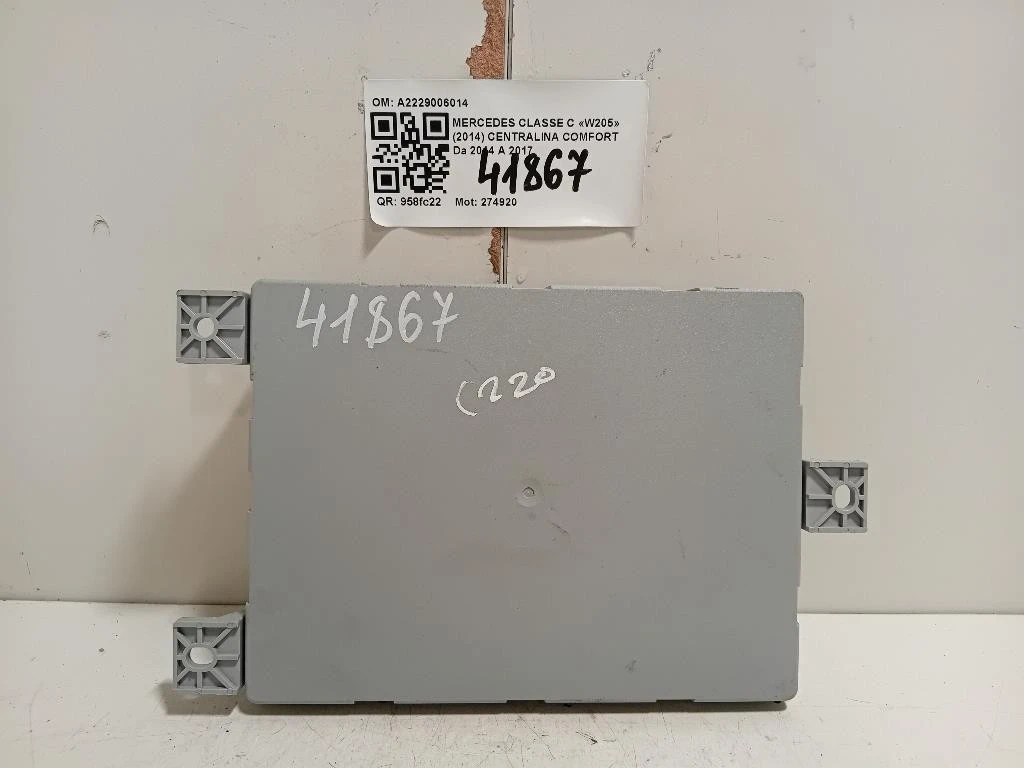 Centralina Comfort A2229006014 Mercedes Classe C W205 2014