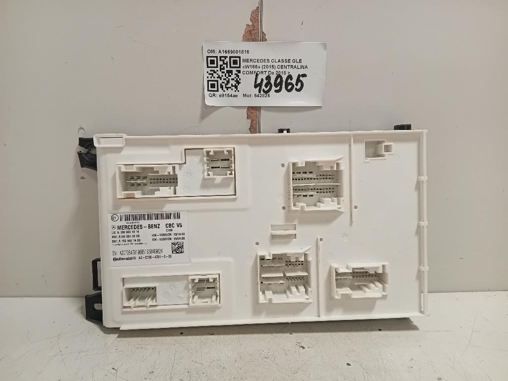 Centralina Comfort A1669001816 Mercedes Classe GLE W166 2015