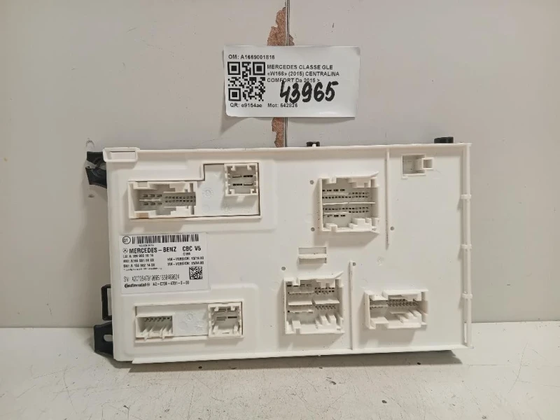Centralina Comfort A1669001816 Mercedes Classe GLE W166 2015