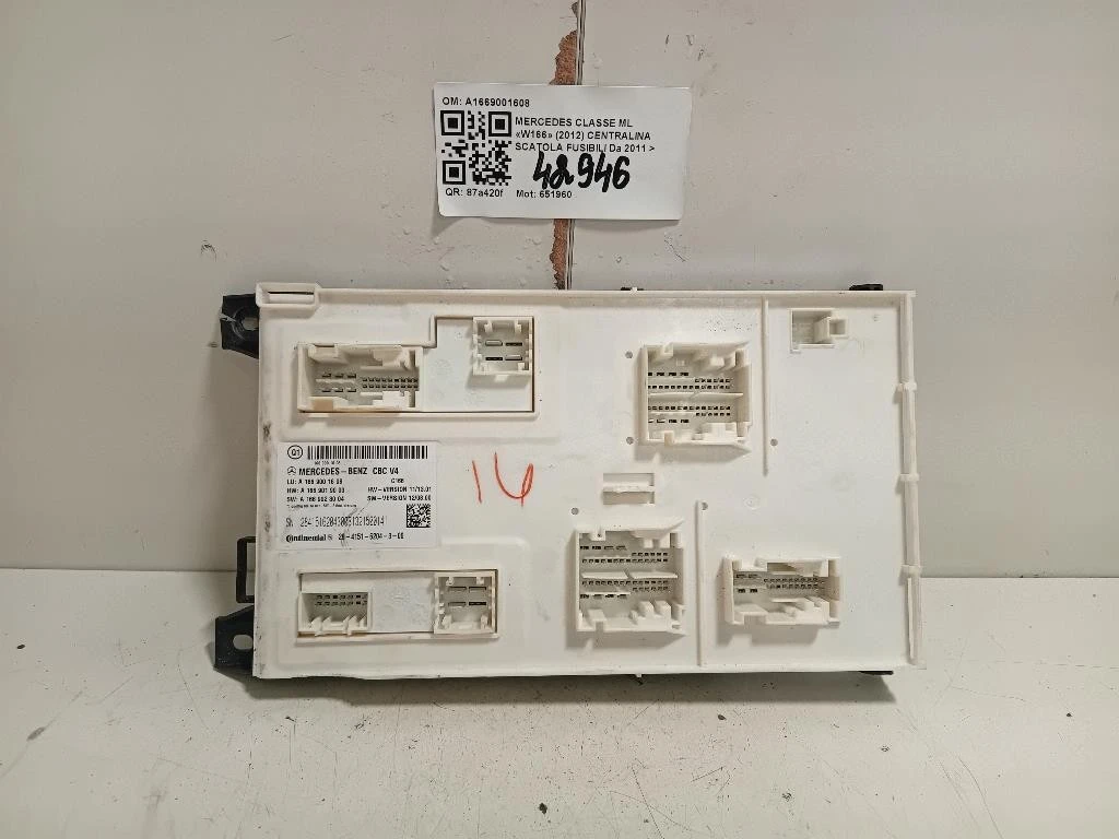 Centralina Comfort A1669001608 Mercedes Classe ML W166 2012