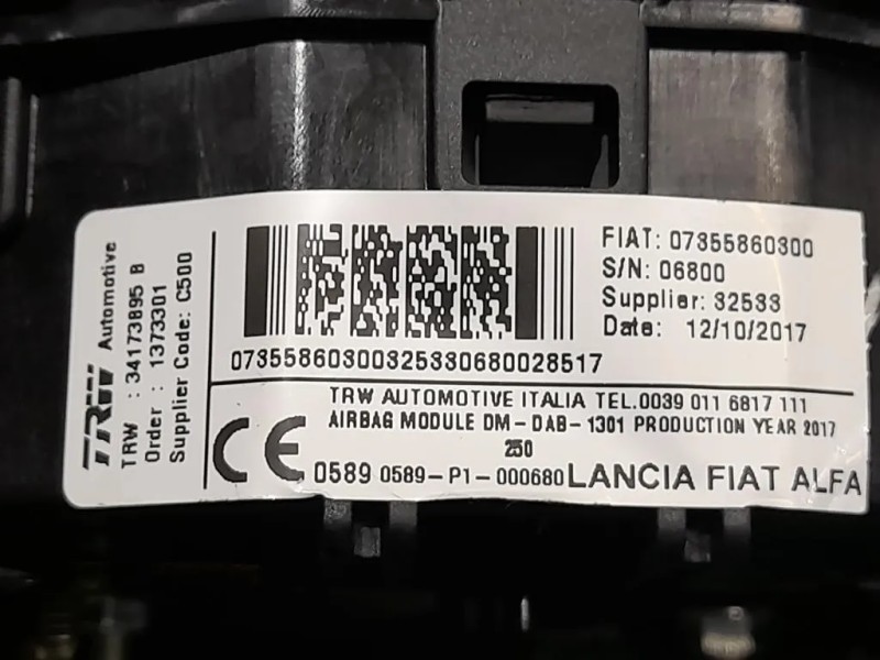 Air-bag Guidatore AIRBAG JUMPER CITROEN 07355860300 Citroen Jumper III 2014