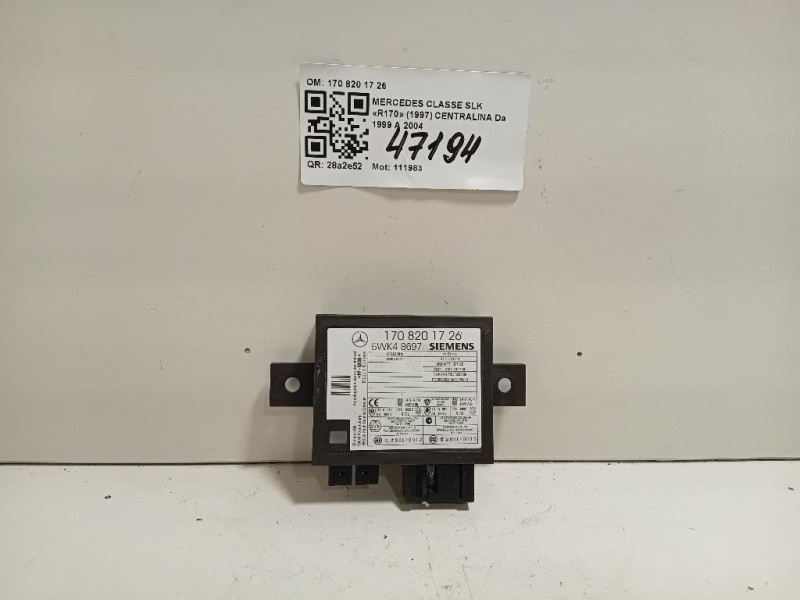 Centralina Comfort 170 820 17 26 Mercedes Classe SLK R170 1997
